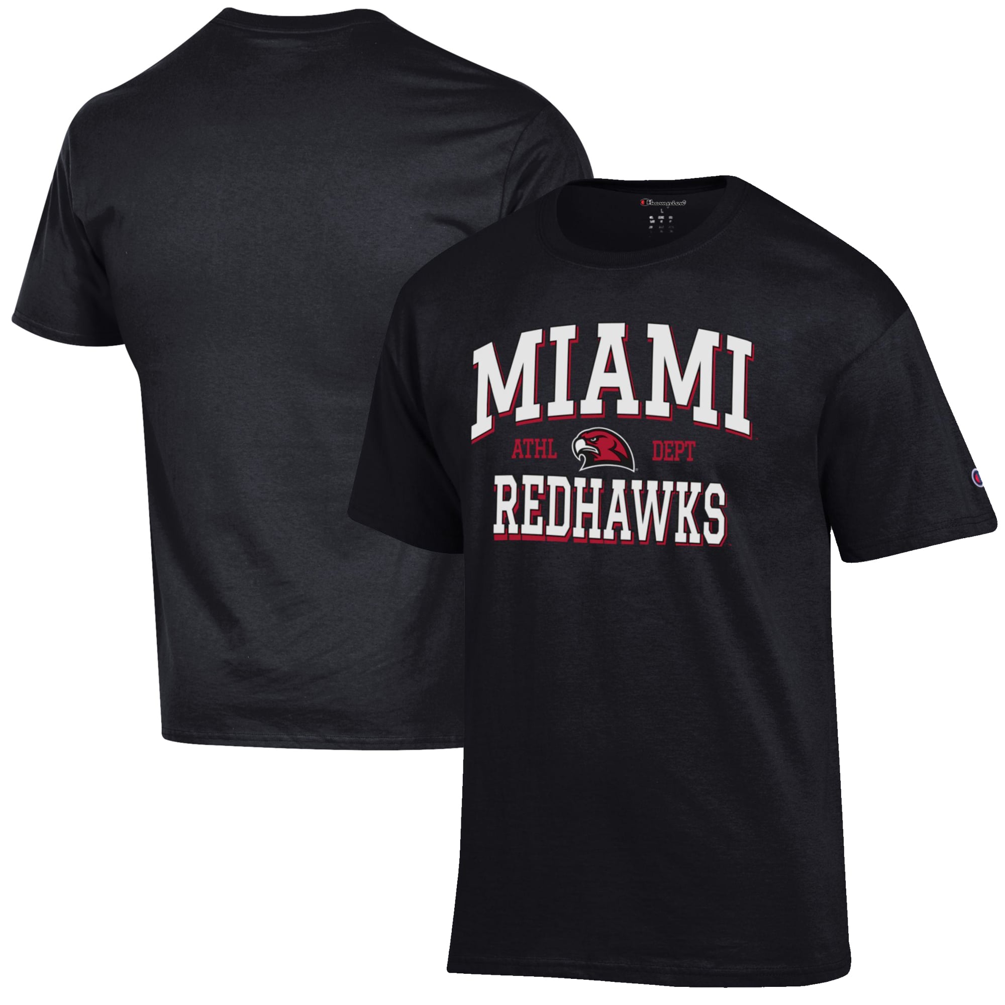 Men's Champion Black Miami University RedHawks Est. Date Jersey T-Shirt