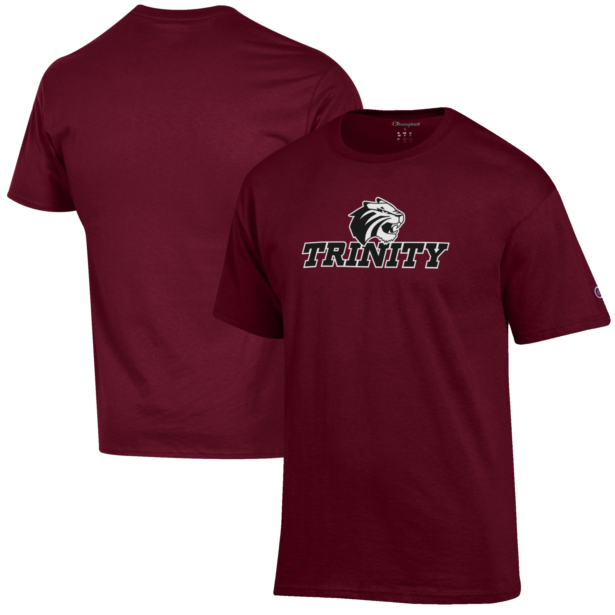 Men’s Champion Maroon Trinity Tigers Primary Jersey T-Shirt Men’s Champion Maroon Trinity Tigers Primary Jersey T-Shirt