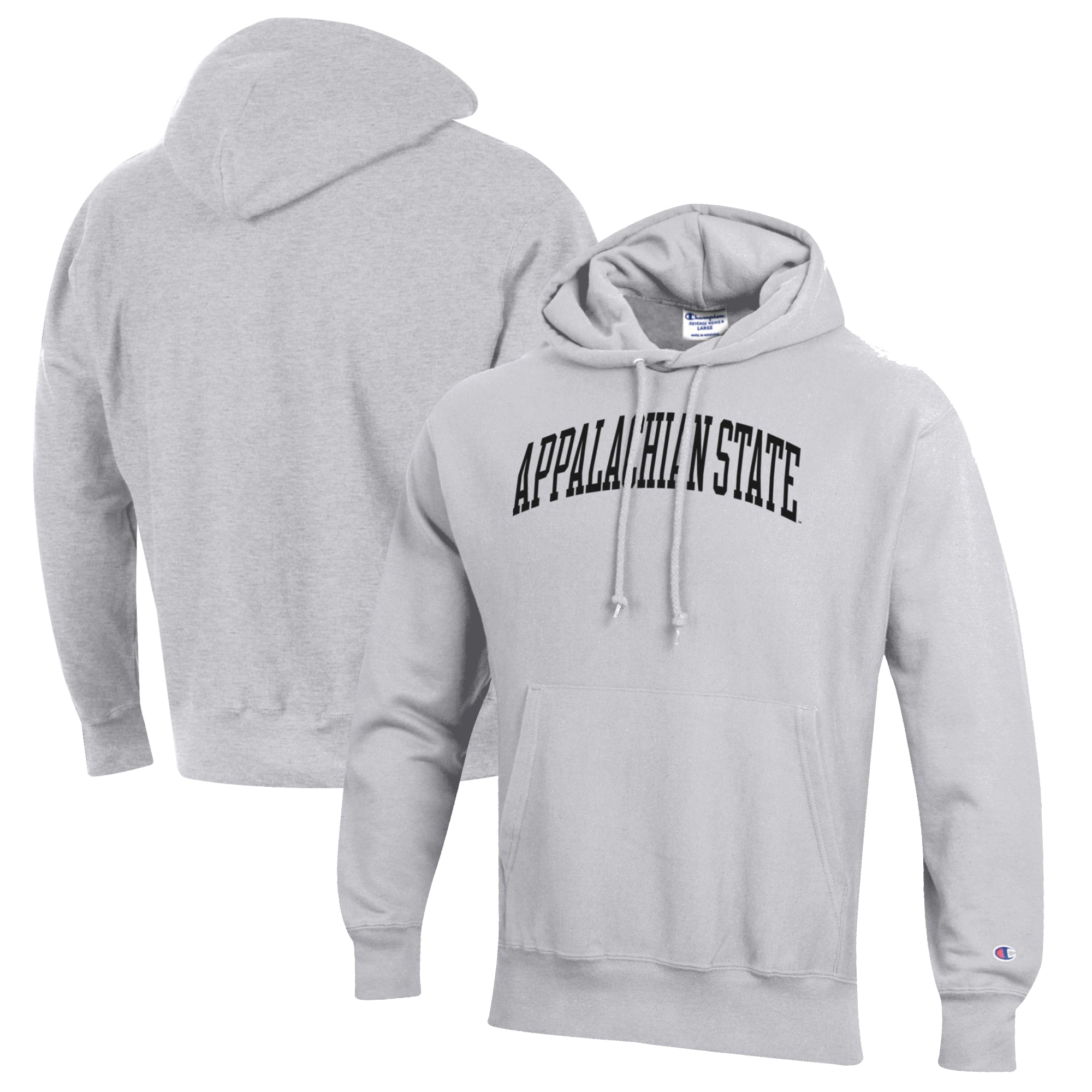 Men's Champion Heathered Gray Appalachian State Mountaineers Reverse Weave Fleece Pullover Hoodie
