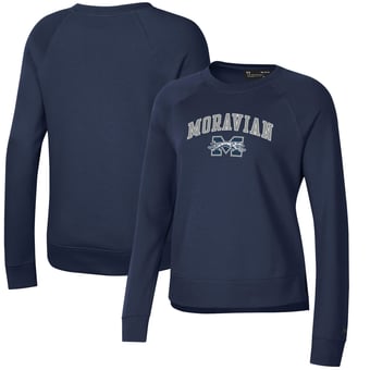 Women's Under Armour Navy Moravian Greyhounds All Day Pullover Sweatshirt