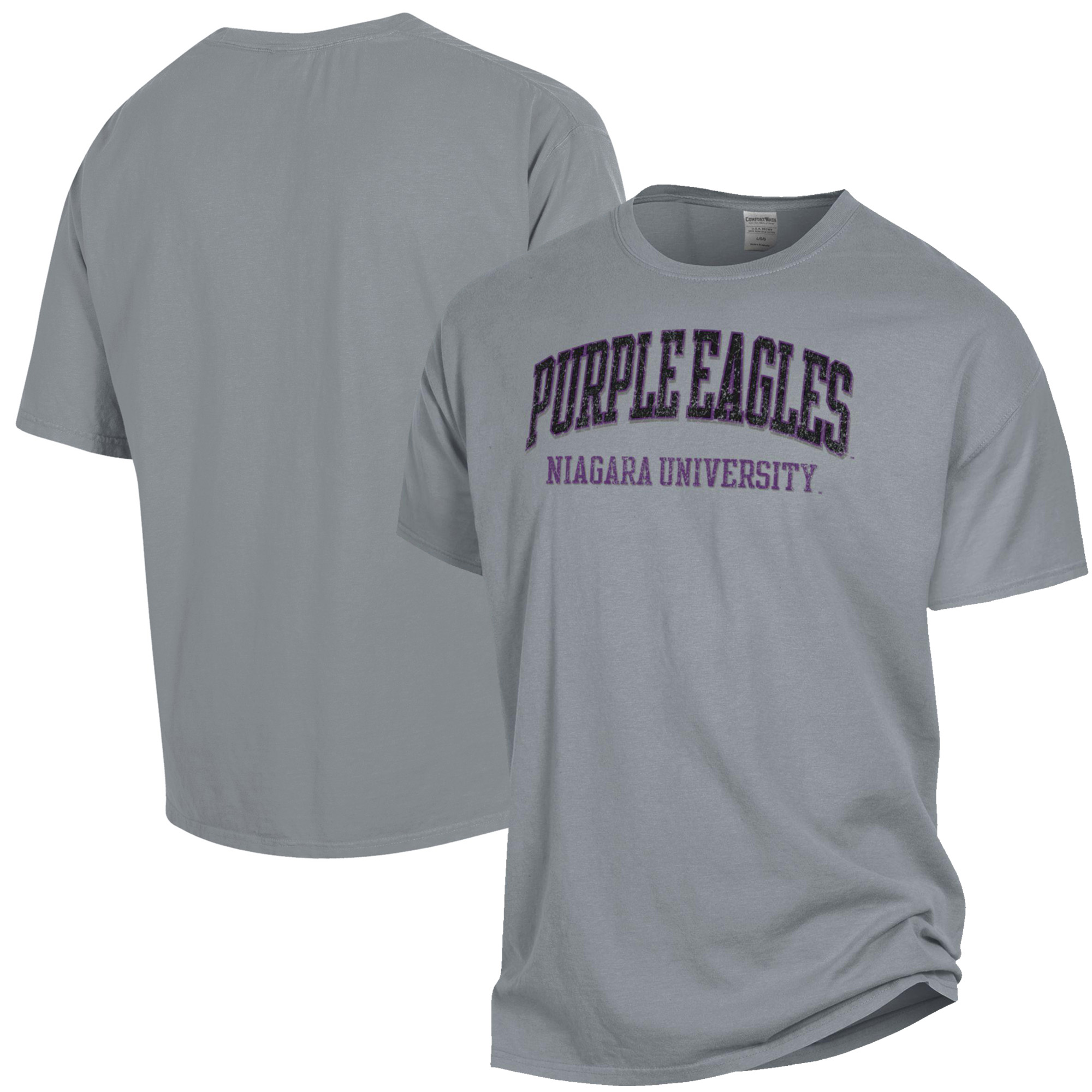 Men’s ComfortWash Gray Niagara University Purple Eagles Garment Dyed T-Shirt Men’s ComfortWash Gray Niagara University Purple Eagles Garment Dyed T-Shirt