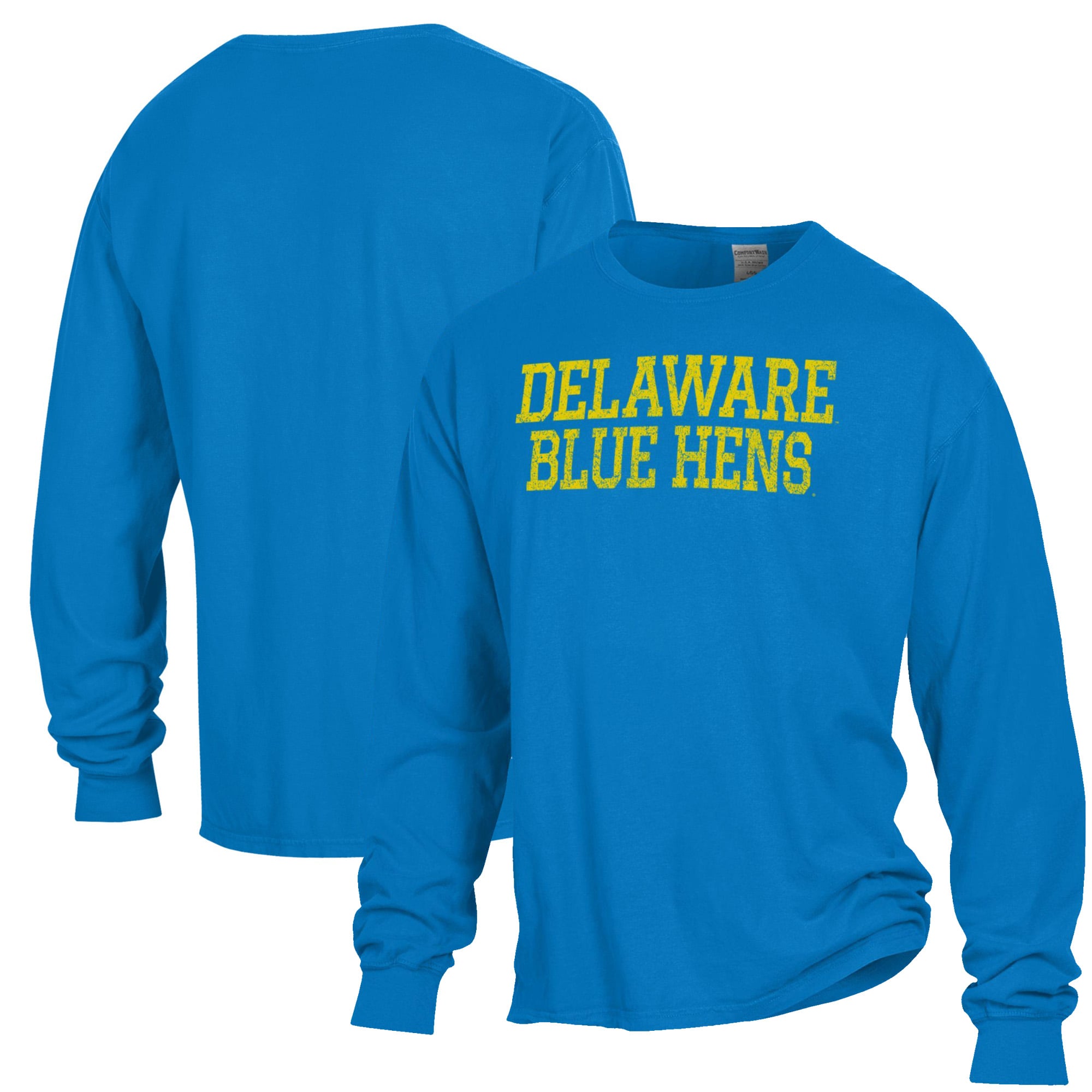 Men's ComfortWash Royal Delaware Fightin' Blue Hens Garment Dyed Long Sleeve T-Shirt
