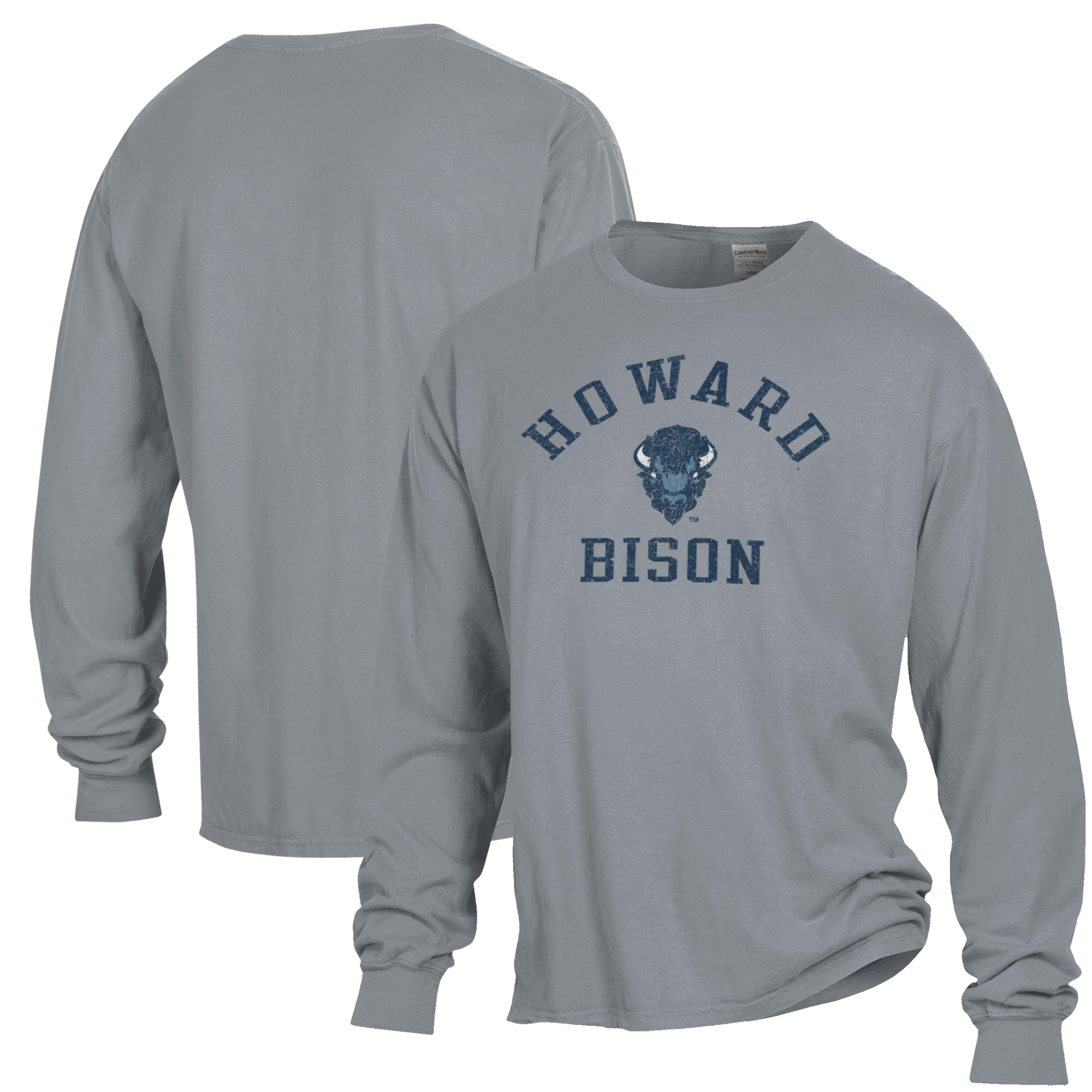 Men’s ComfortWash Gray Howard Bison Garment Dyed Long Sleeve T-Shirt Men’s ComfortWash Gray Howard Bison Garment Dyed Long Sleeve T-Shirt