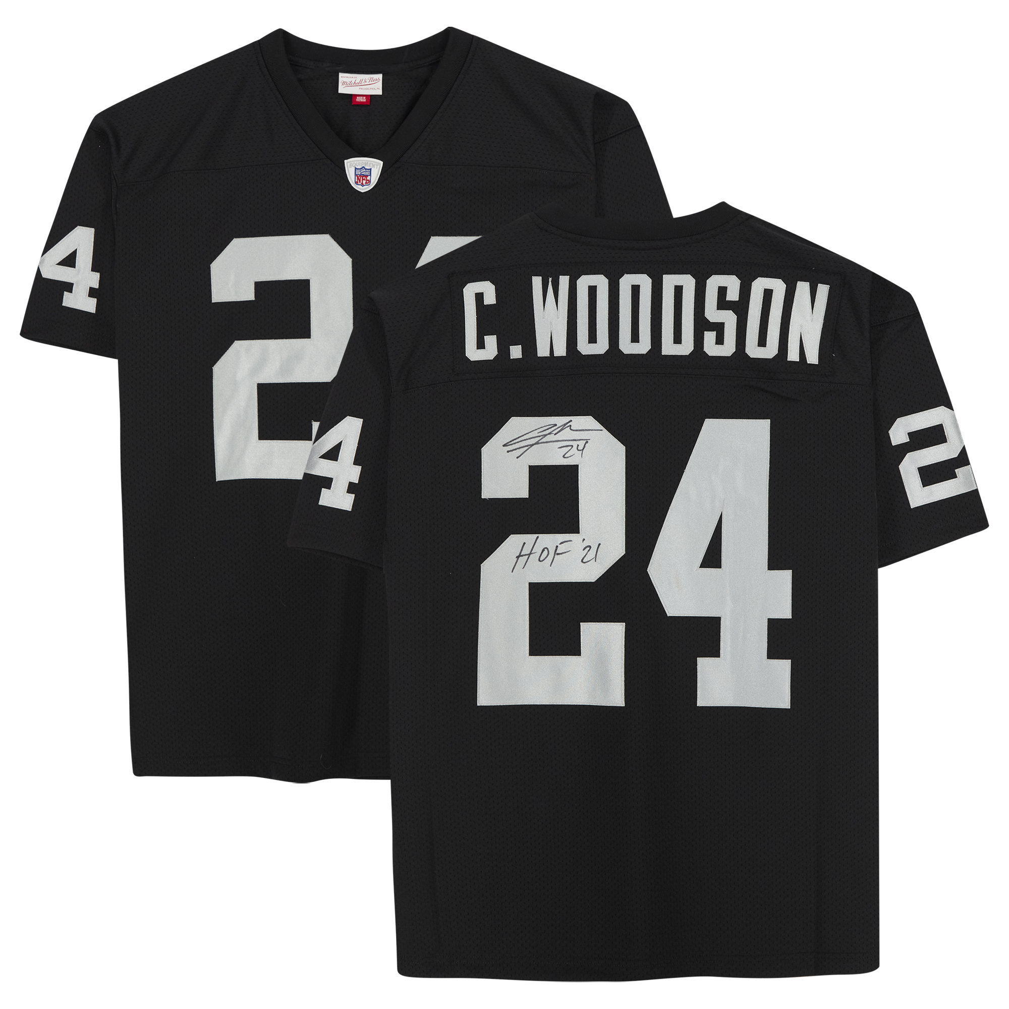 Charles Woodson Black Las Vegas Raiders Autographed Mitchell & Ness Authentic Player Jersey with "HOF 21" Inscription