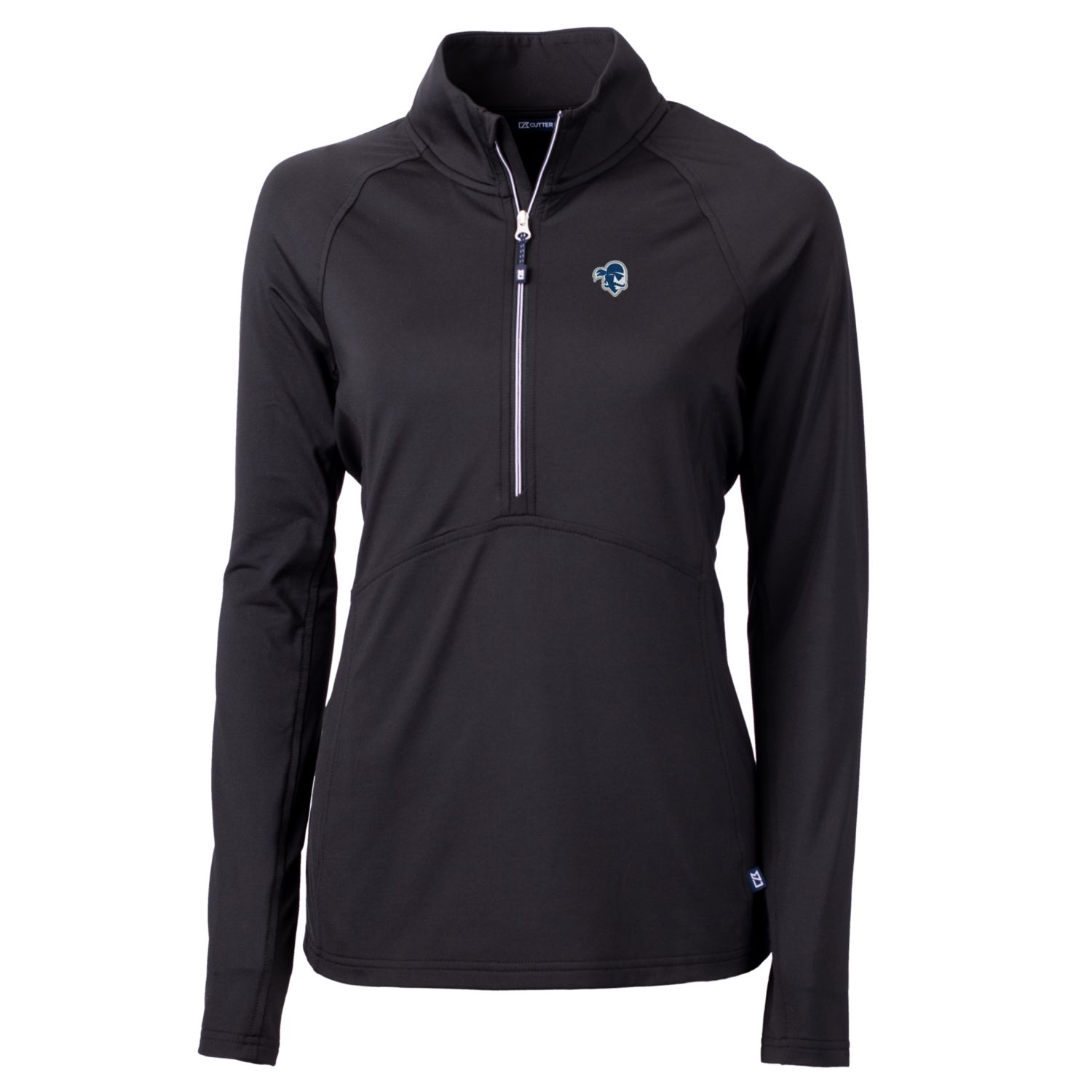 Women's Cutter & Buck Black Seton Hall Pirates Adapt Eco Knit Half-Zip Pullover Jacket