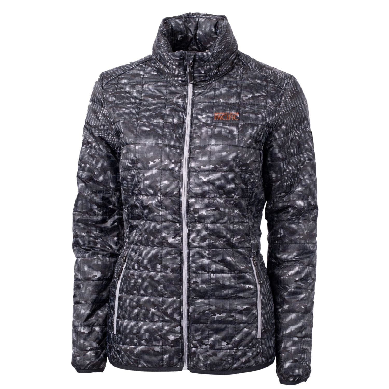 Women's Cutter & Buck Black Pacific Tigers Eco Full-Zip Puffer Jacket
