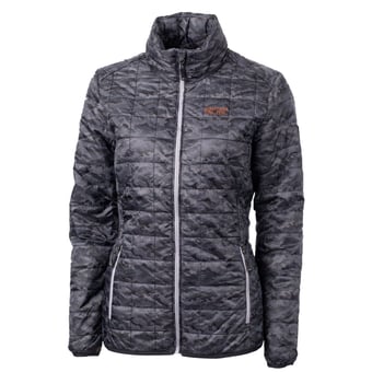 Women's Cutter & Buck Black Pacific Tigers Eco Full-Zip Puffer Jacket