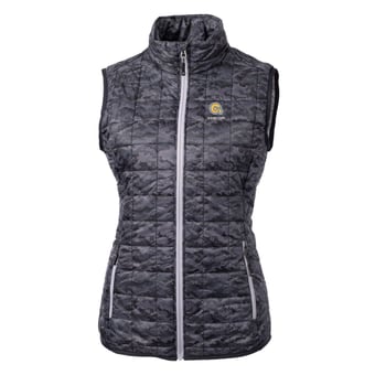 Women's Cutter & Buck Black Albany State Golden Rams Eco Full-Zip Puffer Vest