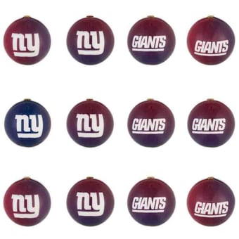New York Giants Holiday Ball Ornaments 12-Pack