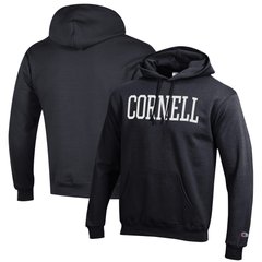 Men's Champion Black Cornell Big Red Eco Powerblend Pullover Hoodie