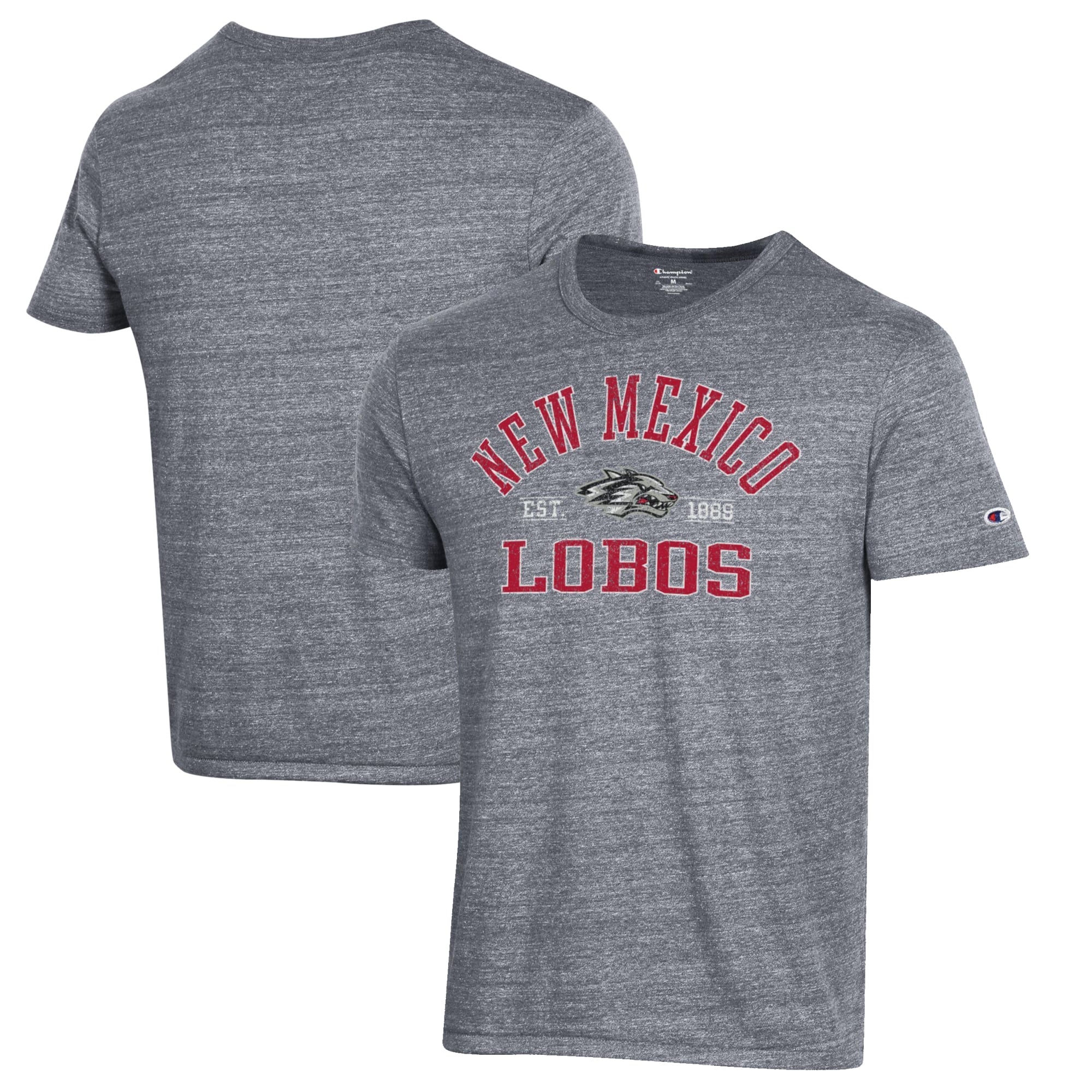 Men's Champion Heathered Gray New Mexico Lobos Ultimate Tri-Blend T-Shirt