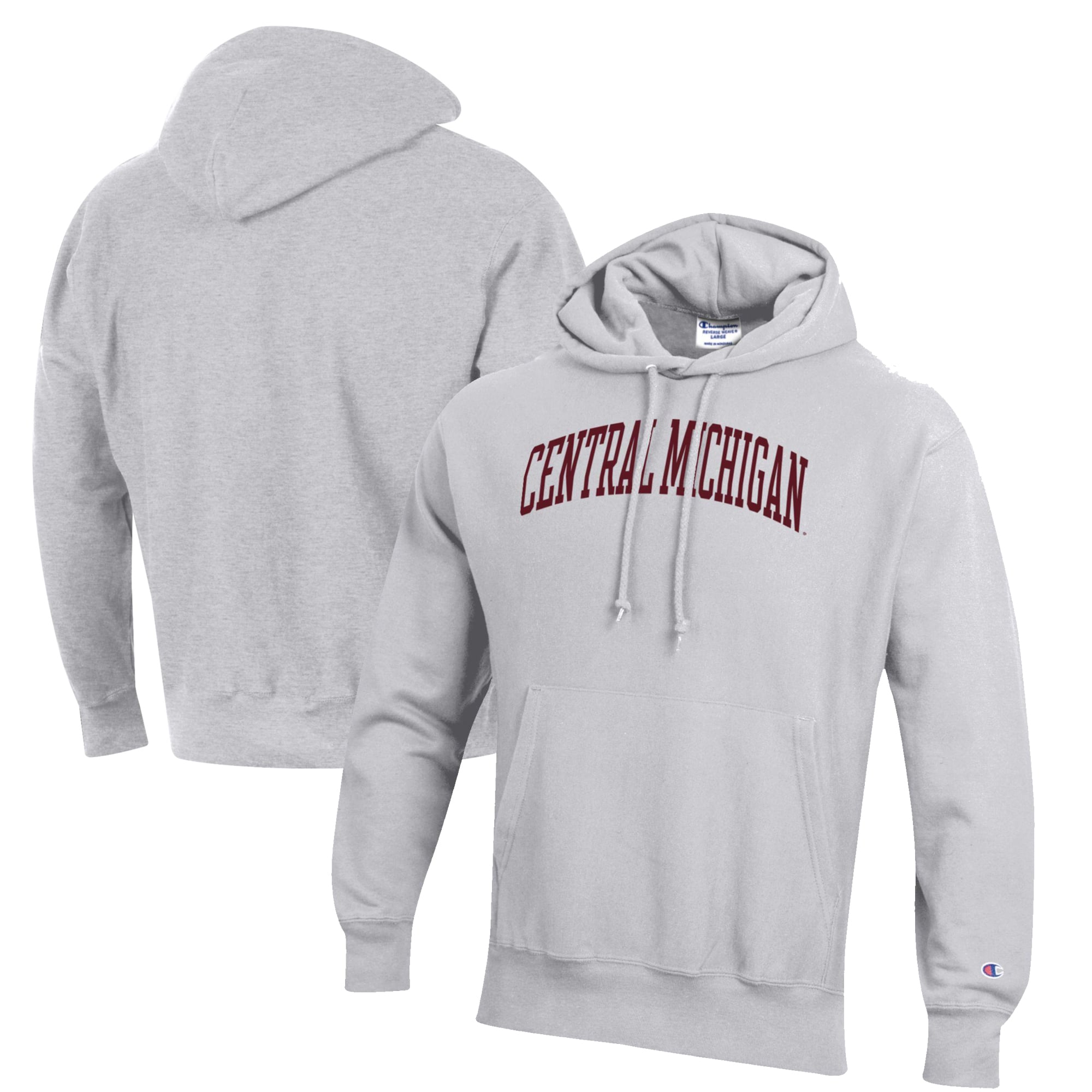 Men's Champion Heathered Gray Central Michigan Chippewas Reverse Weave Fleece Pullover Hoodie