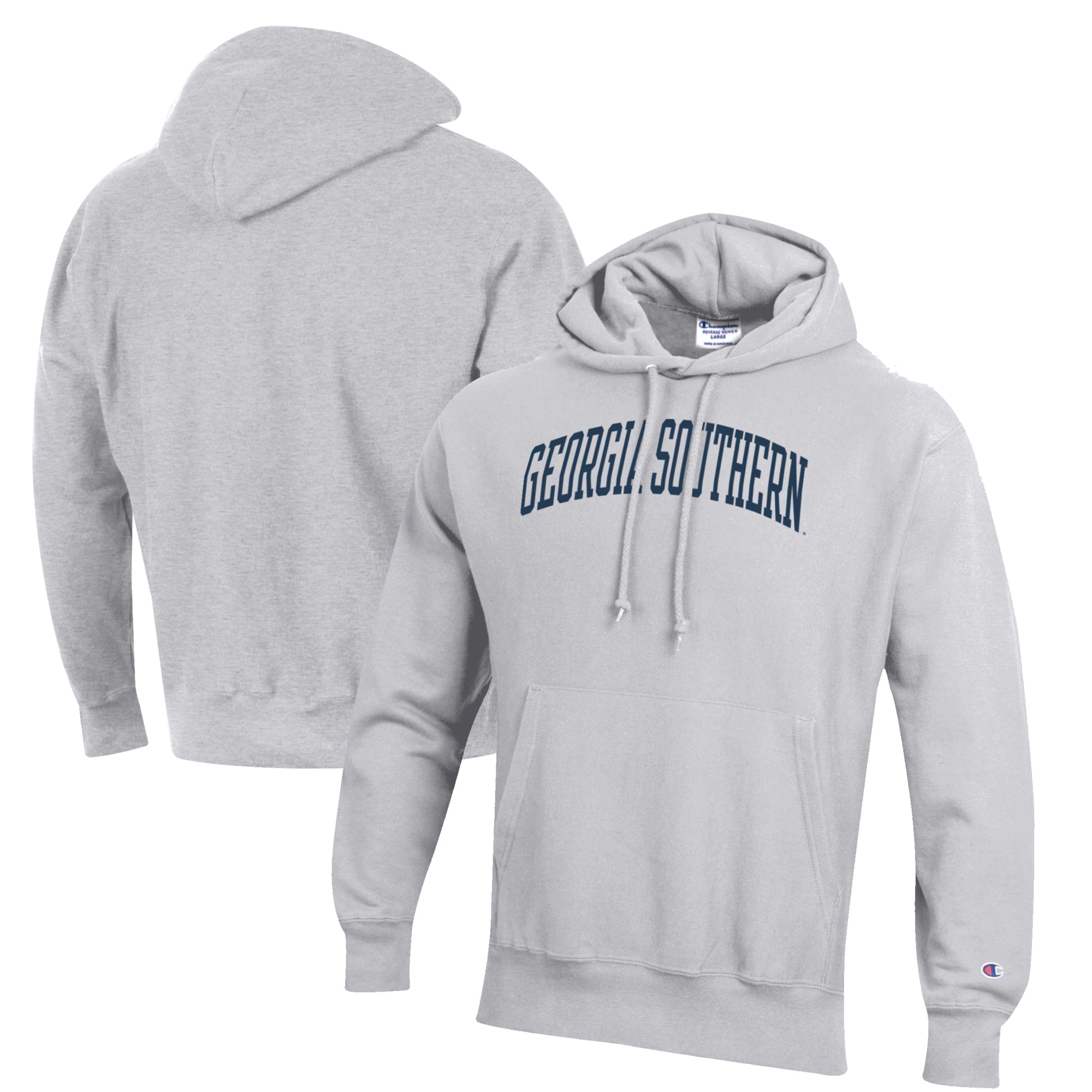 Men's Champion Heathered Gray Georgia Southern Eagles Reverse Weave Fleece Pullover Hoodie