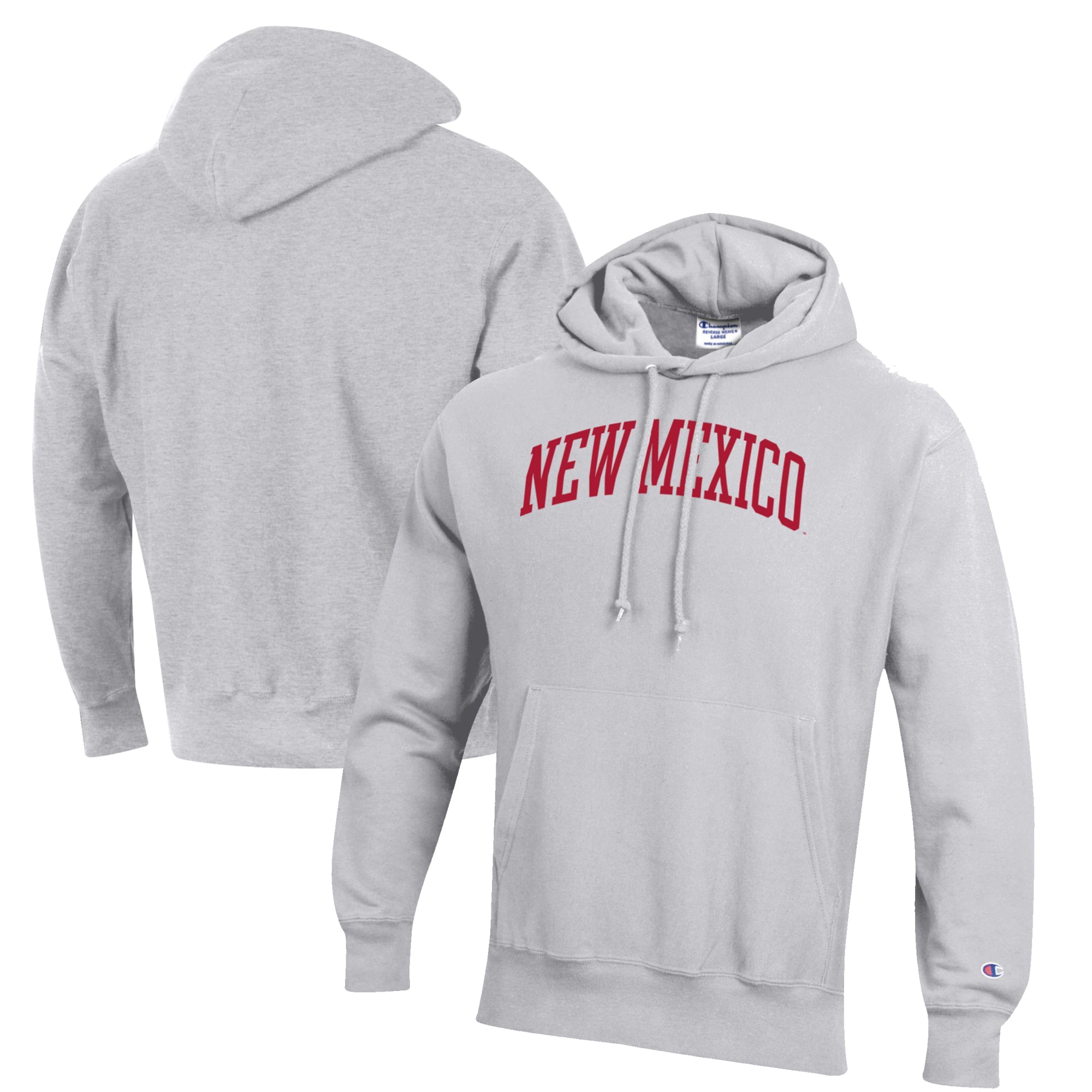 Men's Champion Heathered Gray New Mexico Lobos Reverse Weave Fleece Pullover Hoodie