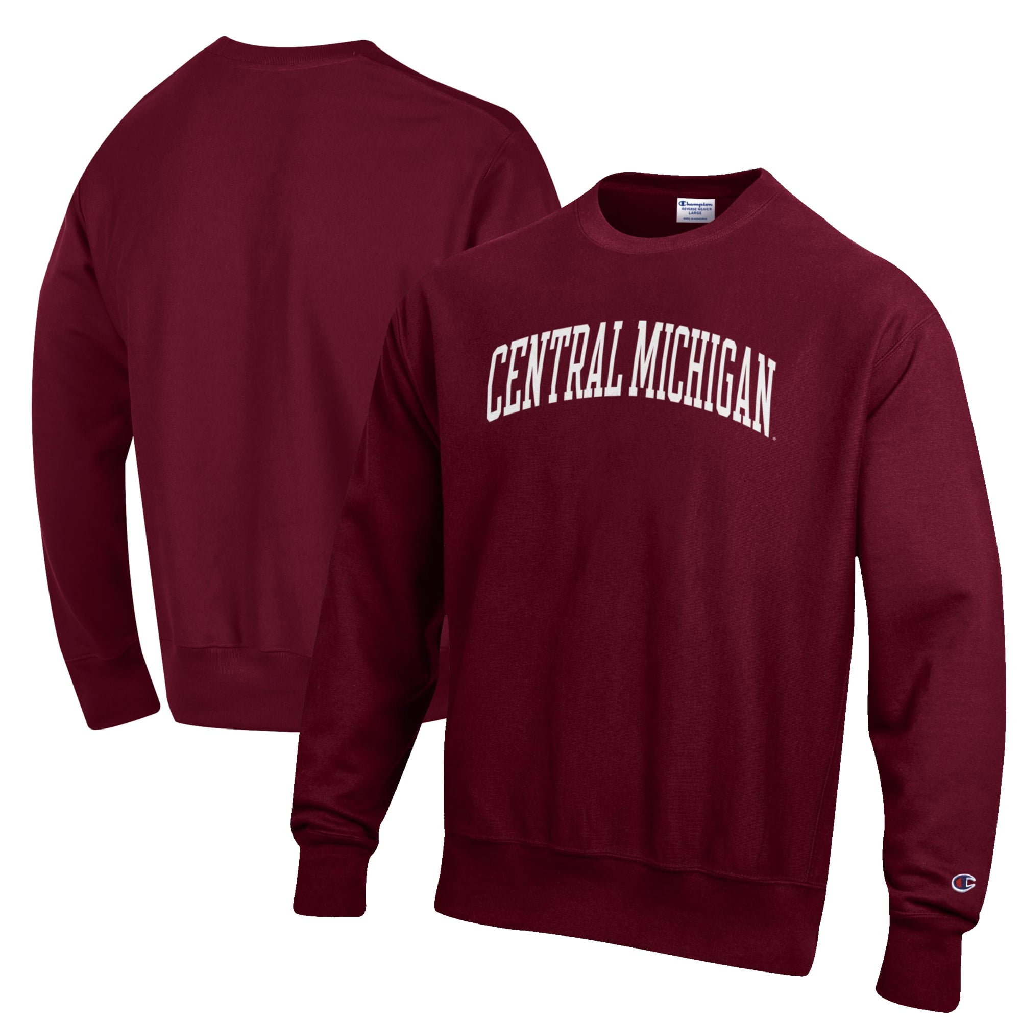 Men's Champion Maroon Central Michigan Chippewas Reverse Weave Fleece Crewneck Sweatshirt