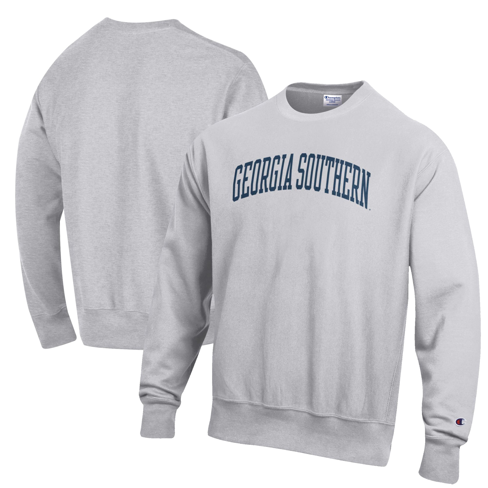 Men's Champion Heathered Gray Georgia Southern Eagles Reverse Weave Fleece Crewneck Sweatshirt