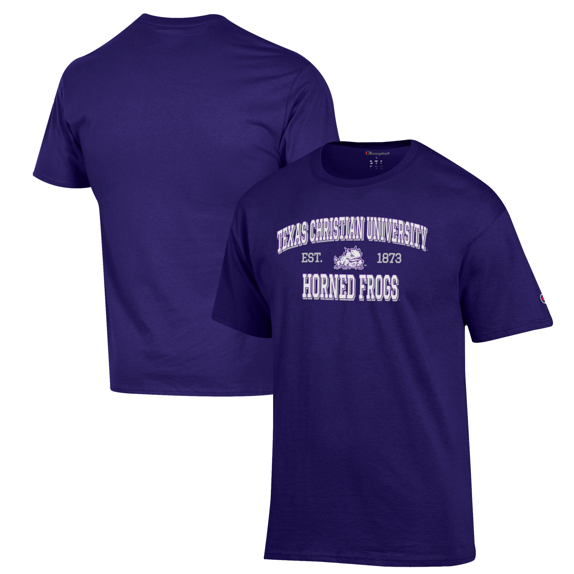 Men’s Champion Purple TCU Horned Frogs Est. Date Jersey T-Shirt Men’s Champion Purple TCU Horned Frogs Est. Date Jersey T-Shirt