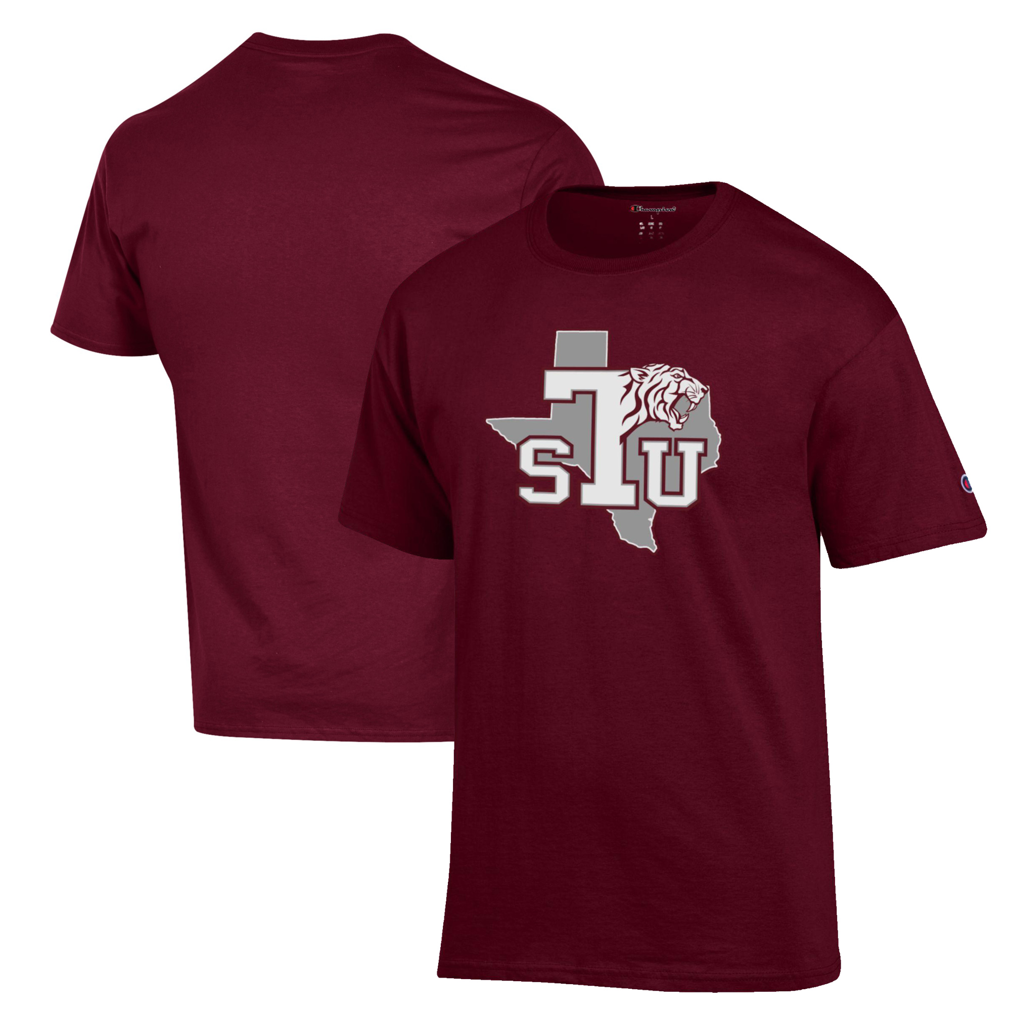Men’s Champion Maroon Texas Southern Tigers Primary Jersey T-Shirt Men’s Champion Maroon Texas Southern Tigers Primary Jersey T-Shirt