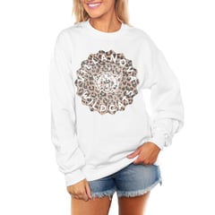 Women's Gameday Couture White Villanova Wildcats Wild Side Perfect Crewneck Pullover Sweatshirt