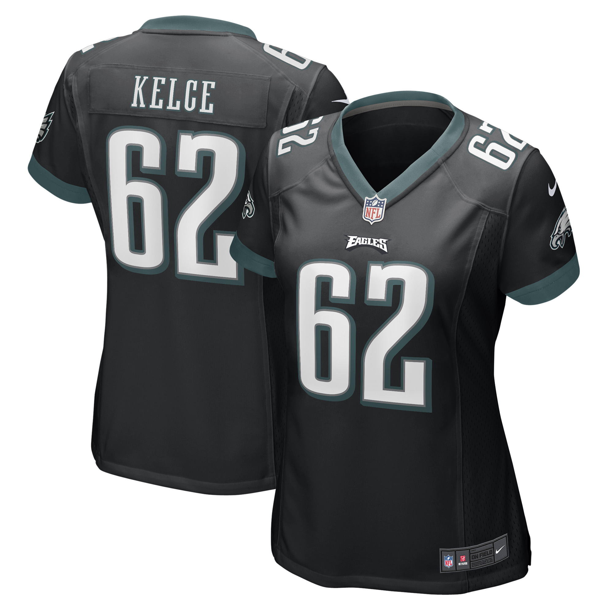 Women's Nike Jason Kelce Black Philadelphia Eagles Player Game Jersey