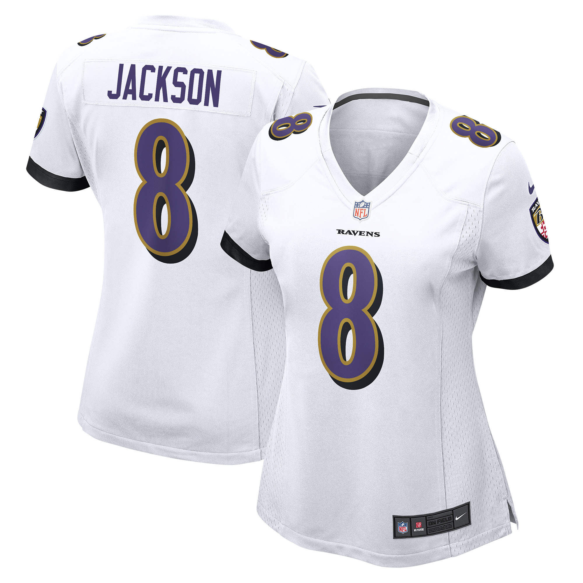 Women's Nike Lamar Jackson White Baltimore Ravens Player Game Jersey