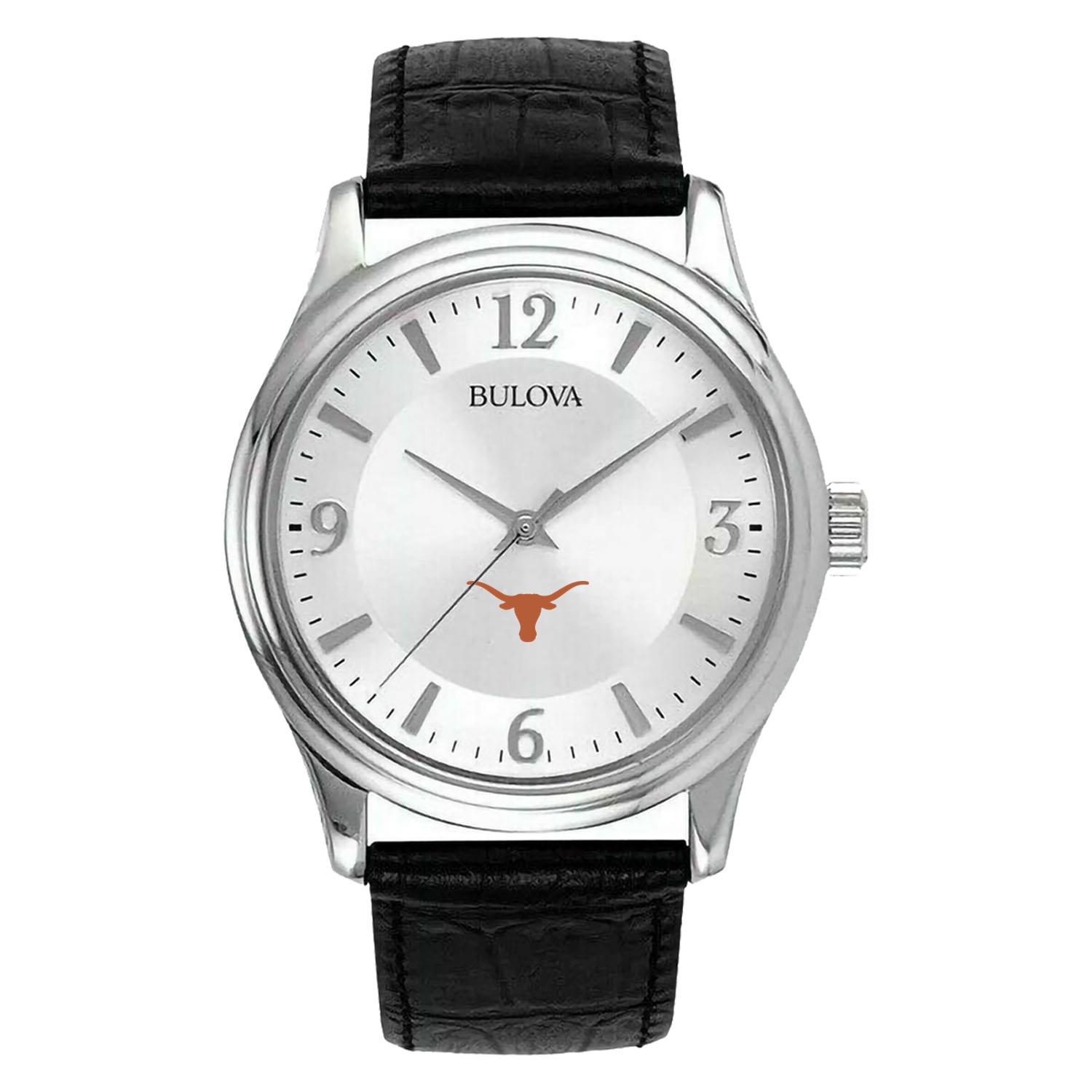 Men's Silver Texas Longhorns Leather Watch