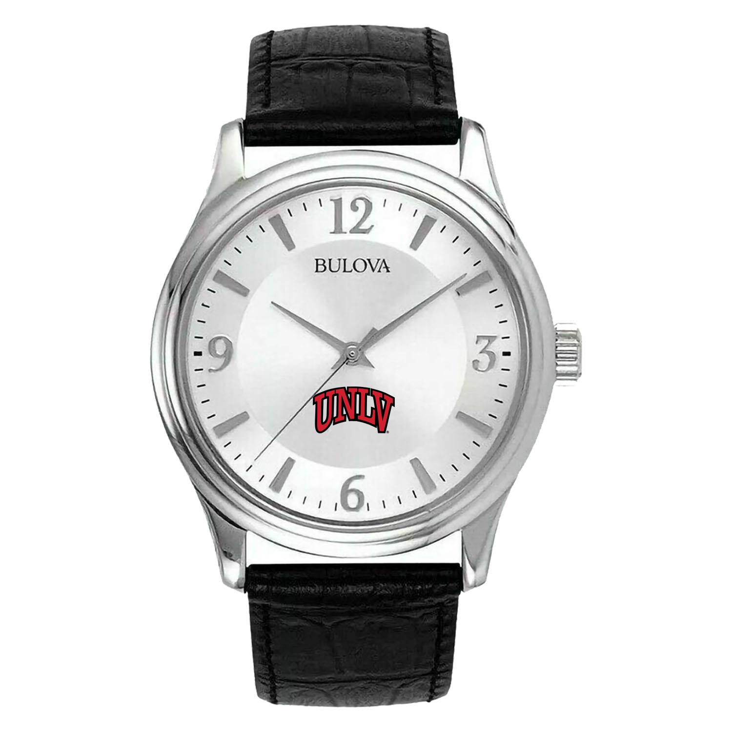 Men's Silver UNLV Rebels Leather Watch