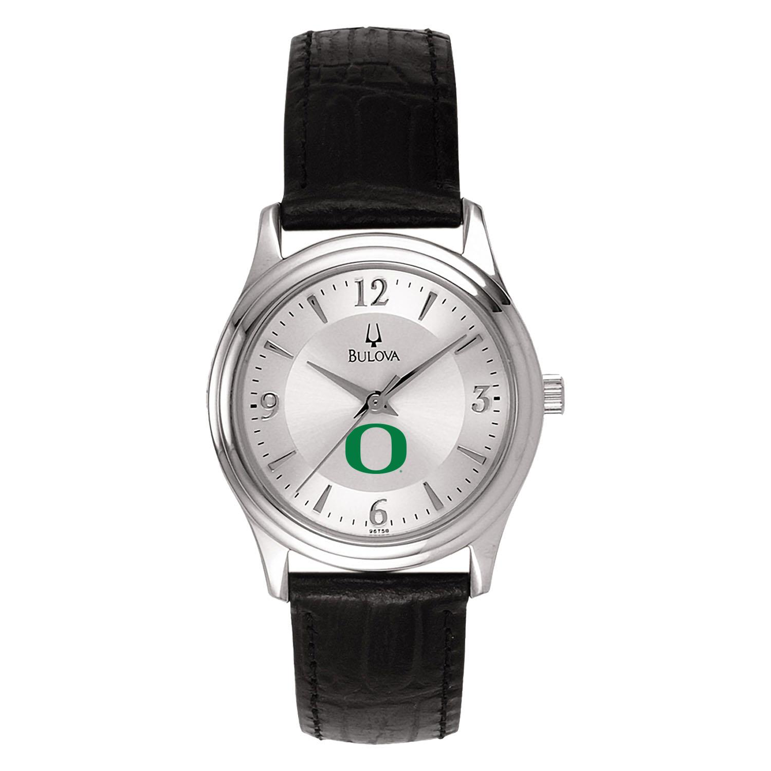Women's Silver Oregon Ducks Leather Watch