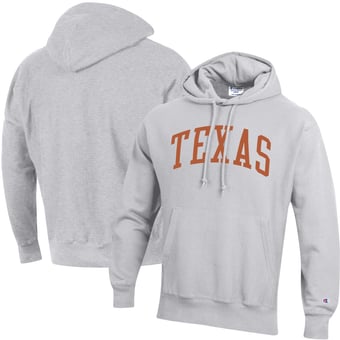 Men's Champion Heathered Gray Texas Longhorns Big & Tall Reverse Weave Fleece Pullover Hoodie Sweatshirt