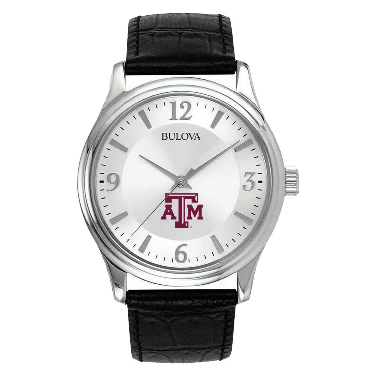 Men’s Silver Texas A&M Aggies Leather Watch Men’s Silver Texas A&M Aggies Leather Watch