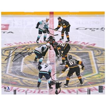 Jared McCann Seattle Kraken Autographed 16" x 20" First Franchise Face-Off Photograph