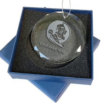 Florida State Seminoles 3.25'' Personalized Etched Glass Ornament