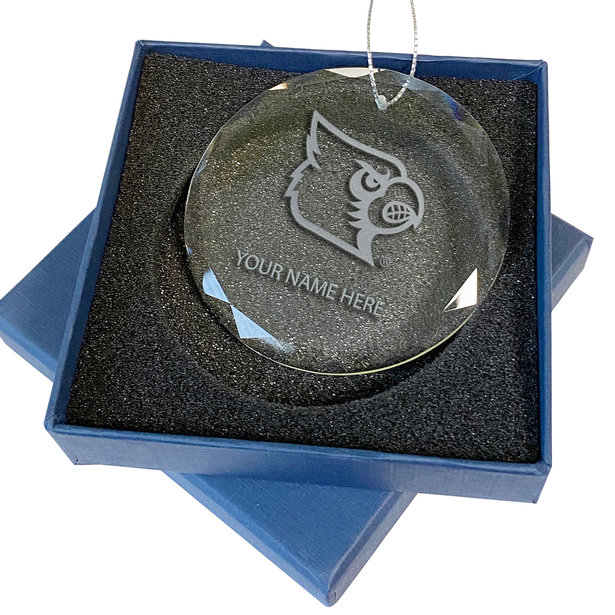 Louisville Cardinals 3.25'' Personalized Etched Glass Ornament
