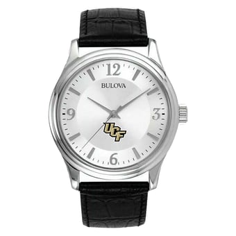 Men's Silver UCF Knights Leather Watch