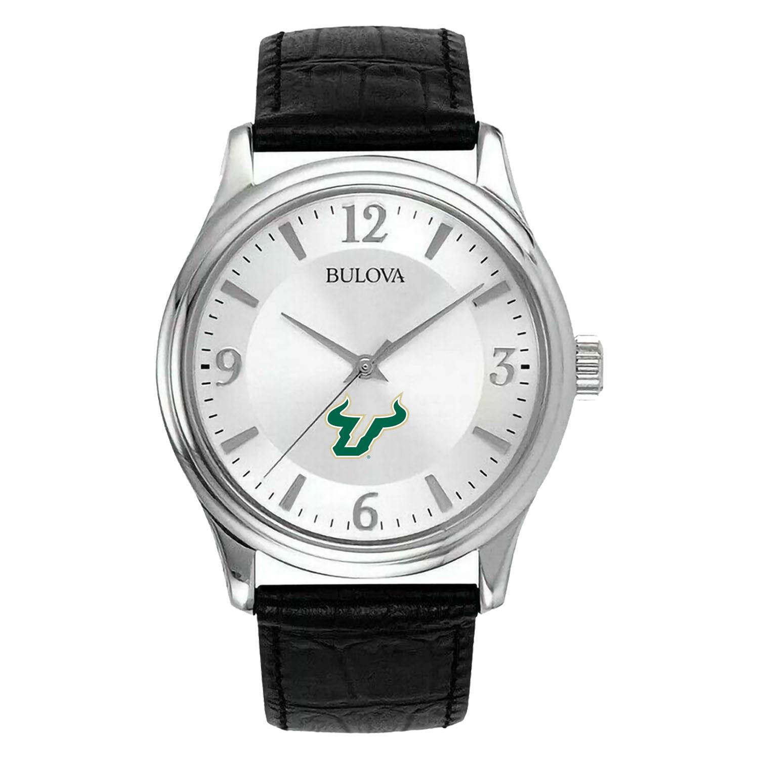 Men's Silver South Florida Bulls Leather Watch