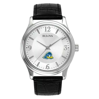 Men's Silver Delaware Fightin' Blue Hens Leather Watch