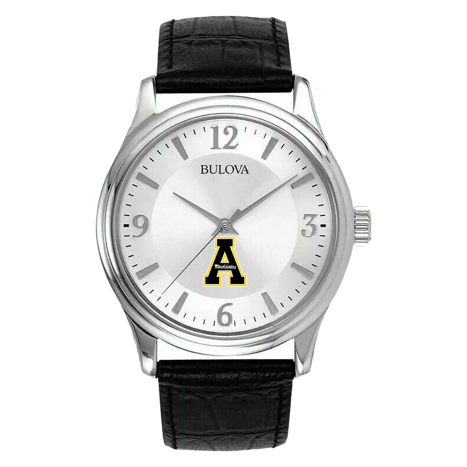 Men's Silver Appalachian State Mountaineers Leather Watch