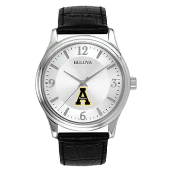 Men's Silver Appalachian State Mountaineers Leather Watch
