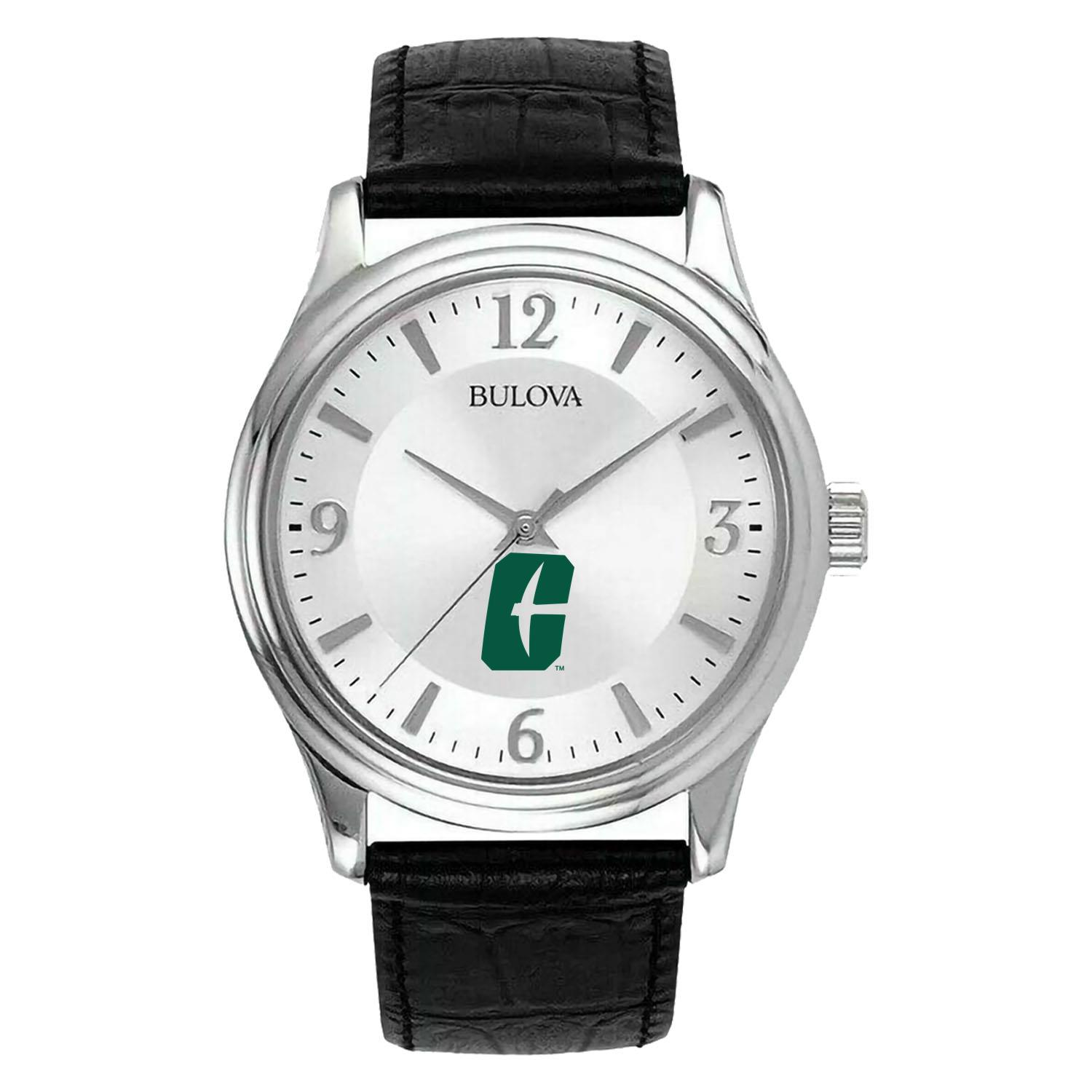 Men's Silver Charlotte 49ers Leather Watch