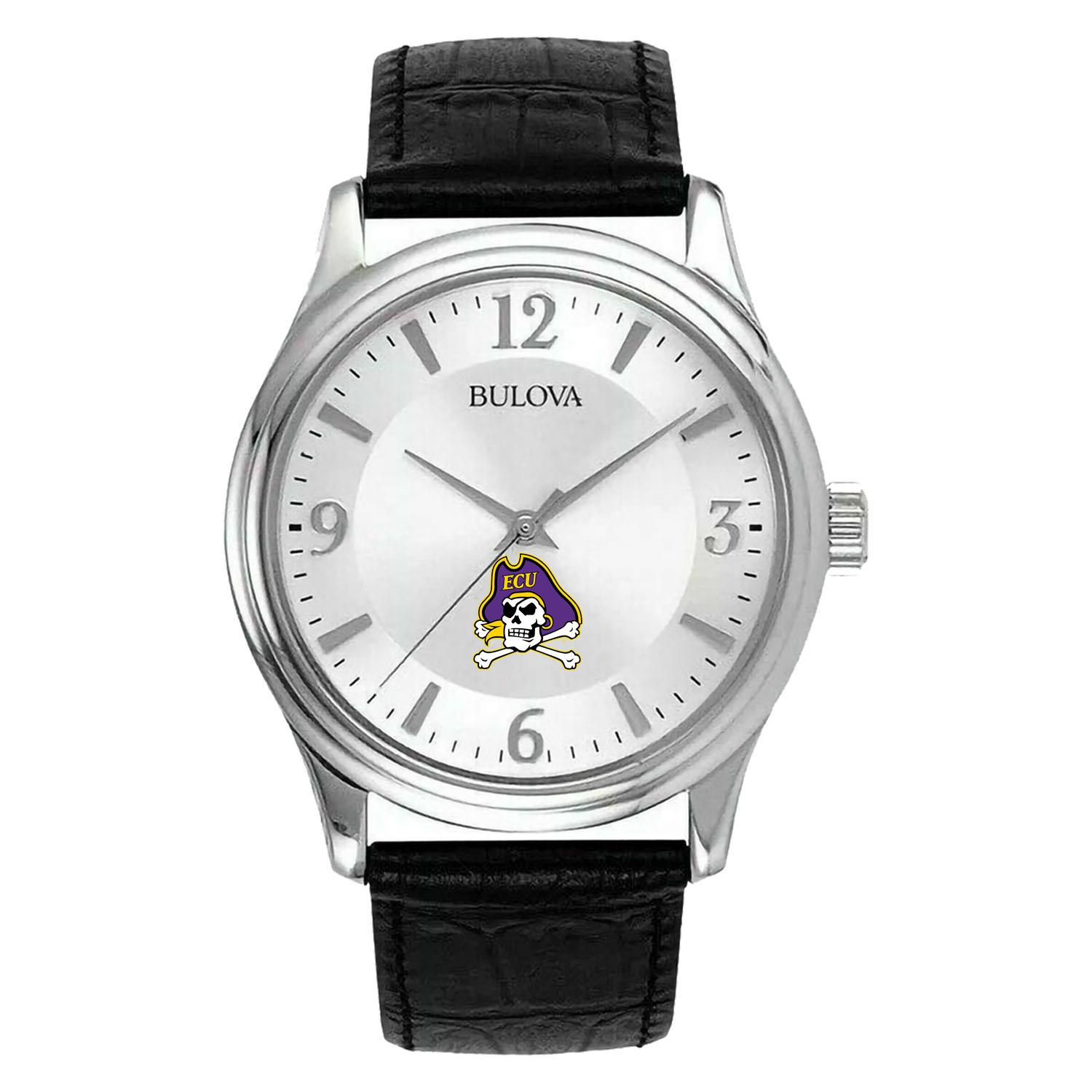 Men's Silver ECU Pirates Leather Watch