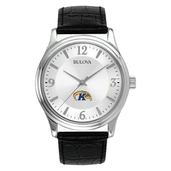 Men's Silver Kent State Golden Flashes Leather Watch
