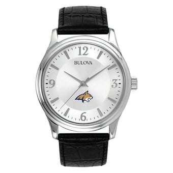 Men's Silver Montana State Bobcats Leather Watch