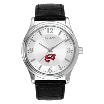 Men's Silver Western Kentucky Hilltoppers Leather Watch