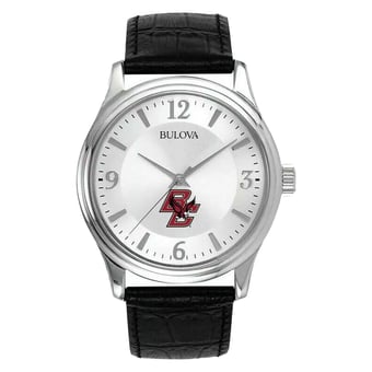 Men's Silver Boston College Eagles Leather Watch