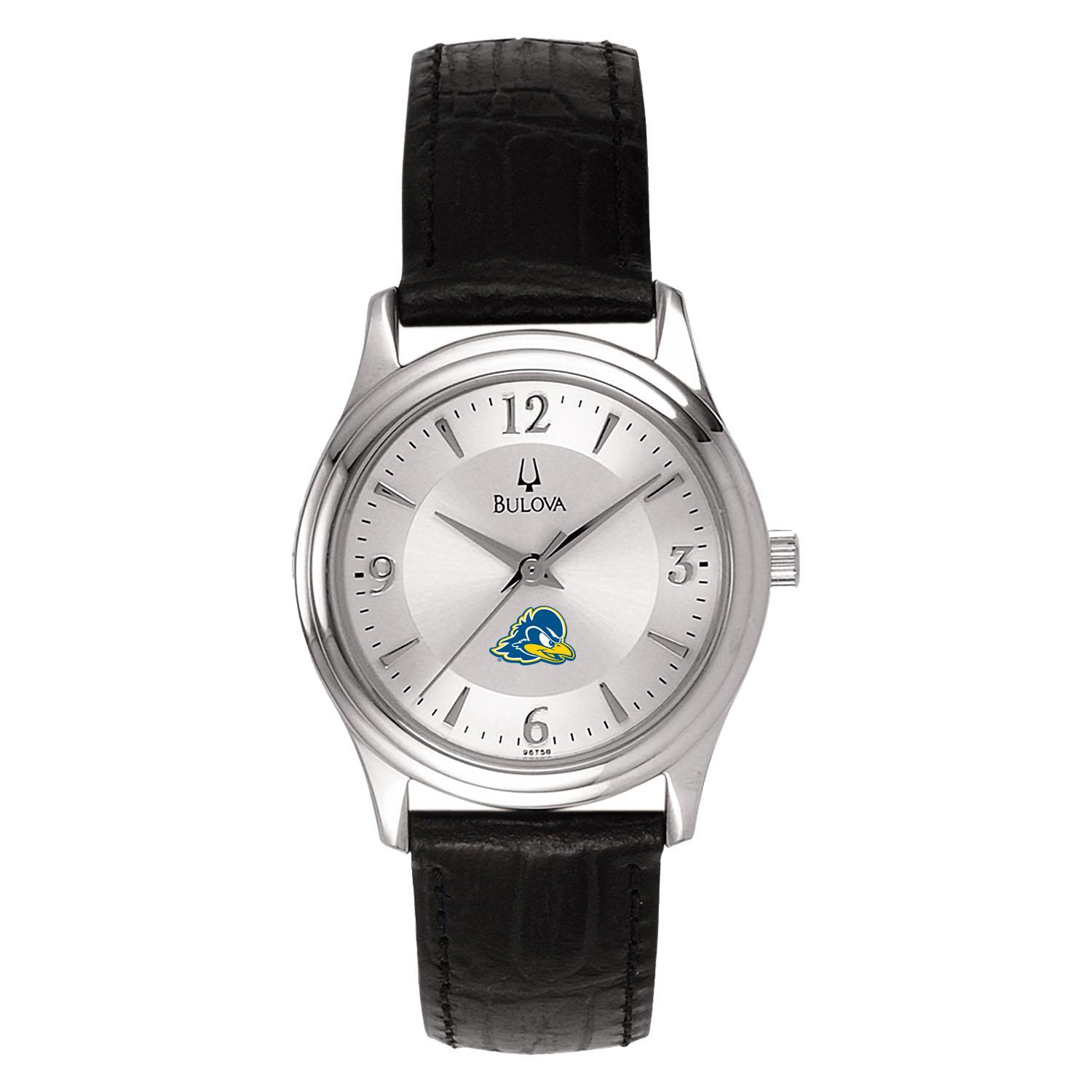 Women's Silver Delaware Fightin' Blue Hens Leather Watch