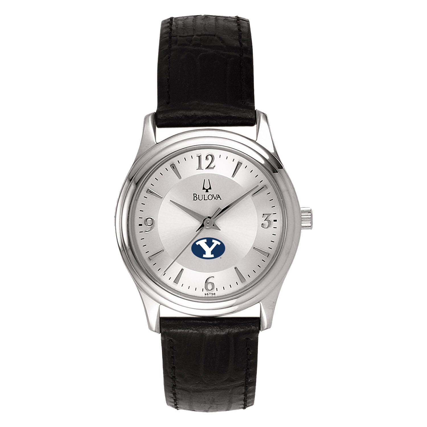 Women's Silver BYU Cougars Leather Watch