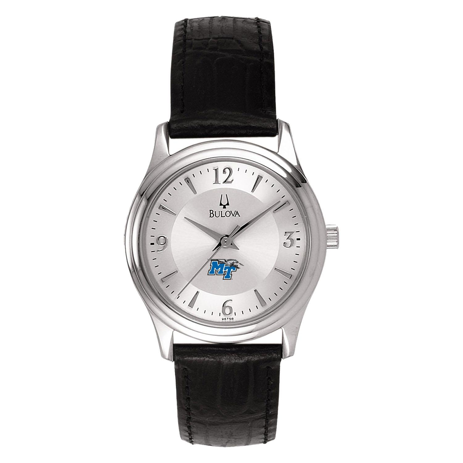Women's Silver MTSU Blue Raiders Leather Watch