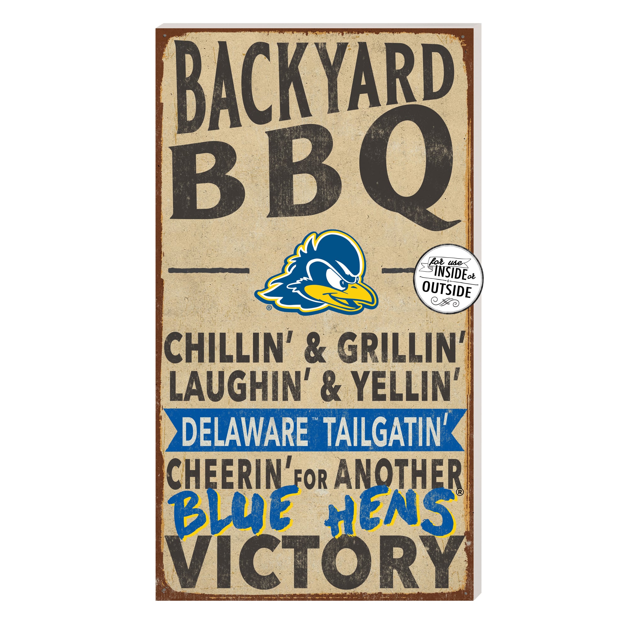 Brown Delaware Fightin' Blue Hens 11'' x 20'' Indoor/Outdoor BBQ Sign