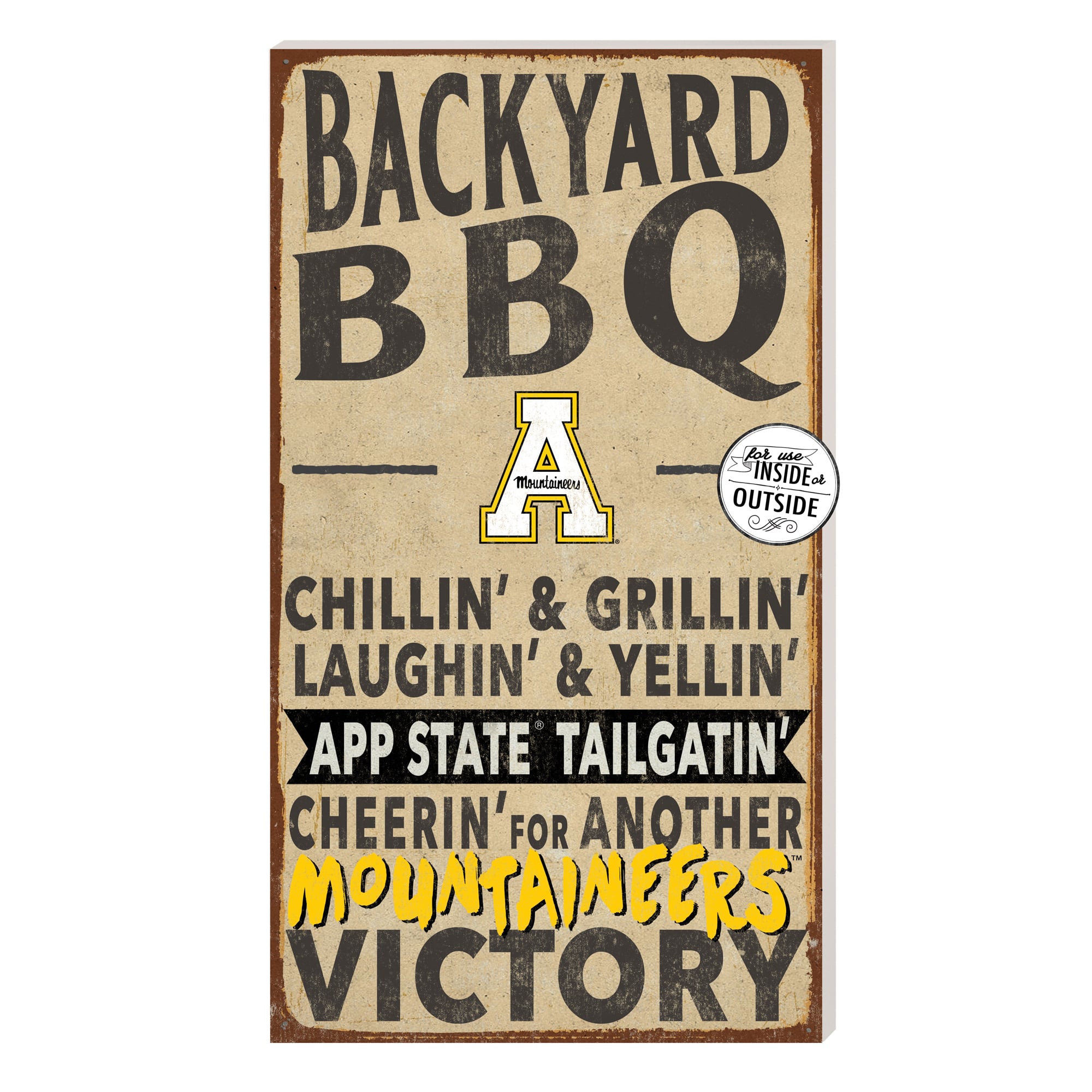 Brown Appalachian State Mountaineers 11'' x 20'' Indoor/Outdoor BBQ Sign