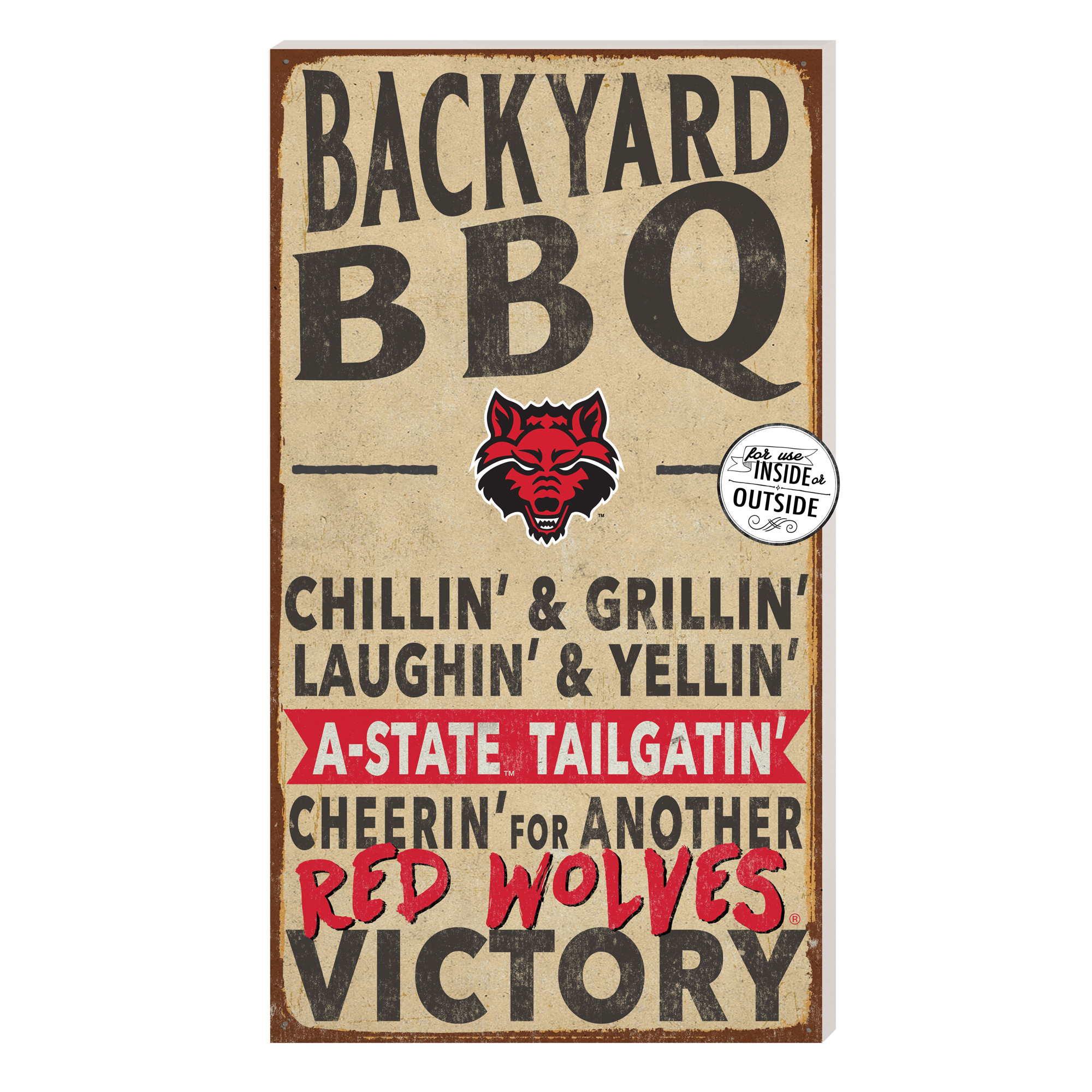 Brown Arkansas State Red Wolves 11'' x 20'' Indoor/Outdoor BBQ Sign